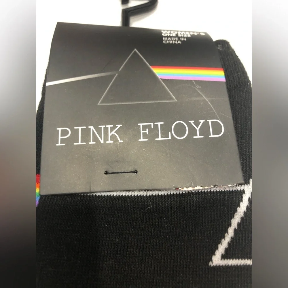 Pink Floyd‎ black dark side of the moon graphic print socks one size new